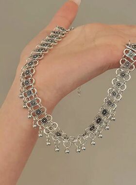 Creaive Silver Color Tassel Small Bells Necklaces for Women
