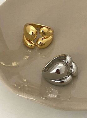 Gold Silver Plaed Saemen Thick Dome Ring for Men Women Smooh