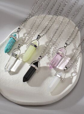 Ho sale Hexagonal Column Quarz Necklaces Pendans Fashion Nau