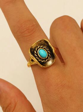 Vinage Punk Cowboy Ha Ring for Women Exquisie Open Finger In