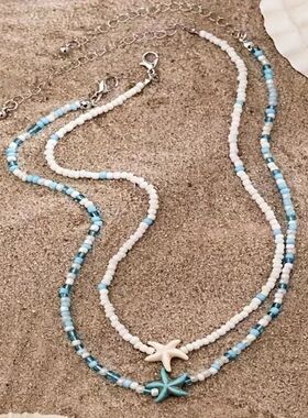 Summer Beach Kpop Starfish Turtle Choker Y2K Jewelry Wed Acc