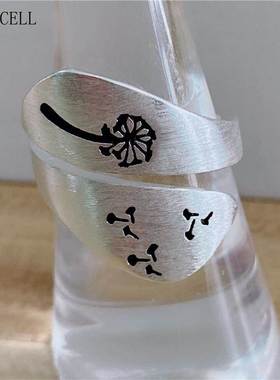 2019 Female Plated Silver Color Hand-brushed Winding Ring Mo