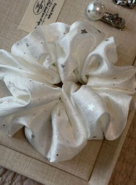1PC Romantic Star Print Satin Scrunchies For Women Elegant S