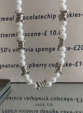 Fashion Thorns Chain Imiaion Pearl Beads Necklace Men Jewelr