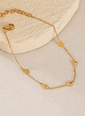 Sainless Seel Love Hear Beaded Braceles for Women Swee Roman