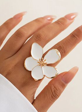 4 Styles Creative White Dripping Oil Irregular Adjustable Ri