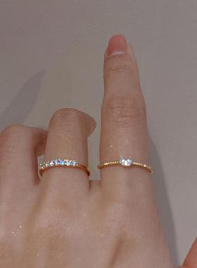 Luxury Zircon Heart Rings for Women Opening Adjustable Weave