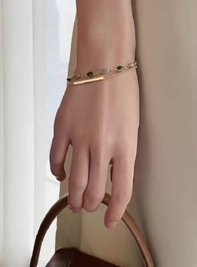 Retro Double Layer Bracelet For Women Fashion Resin Beads Ch