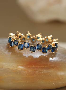 Irregular Square Zircon Engagement Ring Vintage Female Royal