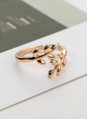Charms Two colors Olive ree Branch Leaves Open Ring for Wome