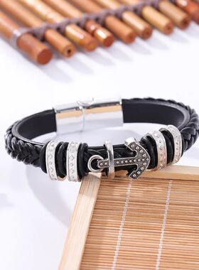 Rero Punk Gohic Individualiy Fashion Leaher Cross Ship ancho