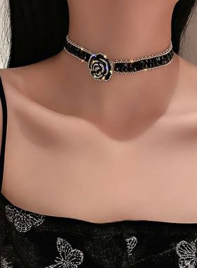 High Quality Handmade Black Crystal Choker Necklaces for Wom
