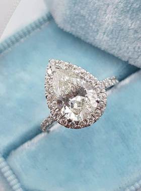 Vintage Style Pear Shape Engagement Ring Silve Color Promise