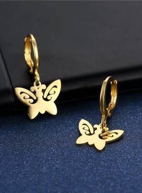 Korean New Stainless steel Earrings butterfly shape Jewelry