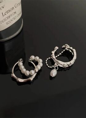 Double Layered Imitation Pearl Ring Irregular Design Fashion