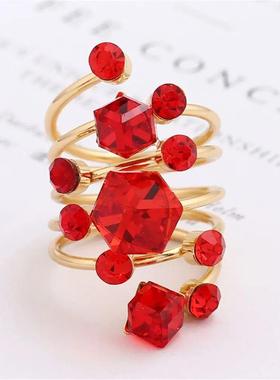 Bohemian Large Stone Ring For Men Women Luxury Irregular Cry