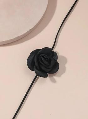 Rose Flower Clavicle Chain Necklace for Women 4 Colors Gothi
