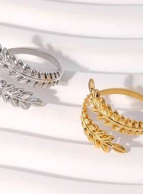 Stainless Steel Rings for Women Fashion Vintage Gold Color A