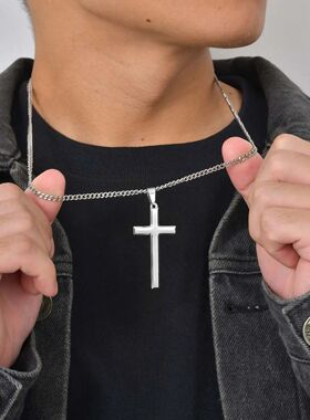 Classic Cross Necklace for Women And Men Glossy Surface Cool