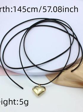 New Goth Black Velvet Big Heart Pendant Choker Necklace for