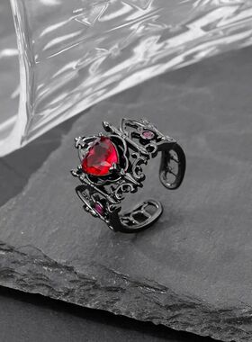 Gothic Cross Ring Heart-Shaped Ring Women's Special Fun Ligh