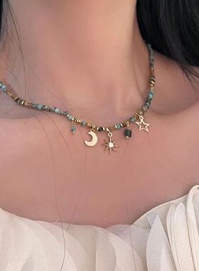 2026 Simple Colored Bead Meal Chain Necklace for Women\\'s S