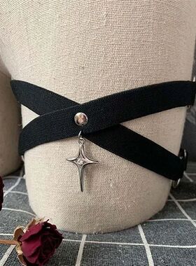 Gothic Asterism Black Elasticity Leg Chain for Women Bilayer