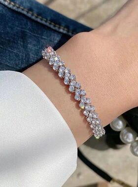 Luxury Roman Rhinesone Bracele for Women Crysal Zircon Chain