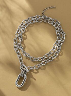 Fashion ndy Thick Chain Exaggera Personaliy Gold Color Neckl