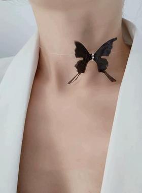 Sexy Black Lace Butterfly Chokers Necklaces For Women Summer