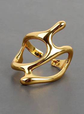 Silver Color rendy Vintage Elegant Irregular Adjustable Ring