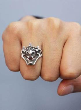 Fashion Creative Demon Skeleton Face Punk Rings For Men Wome