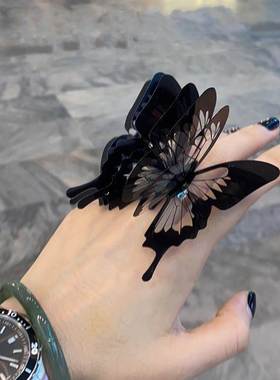 Exaggerated Big Butterfly Ring Retro Dark Ring Adjustable Go
