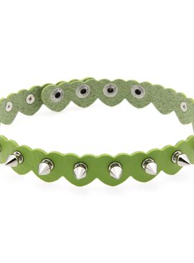 Punk Harajuku Personaliy nd Hear shape Rives Mulicolored Lea