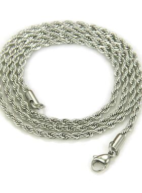 Fashion titanium steel Fried Dough Twists necklace Hip hop m