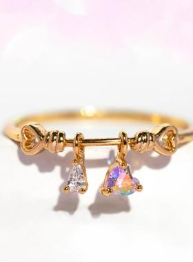 Fashion Vintage Colorful Zircon Love Heart Ring For Women Gi