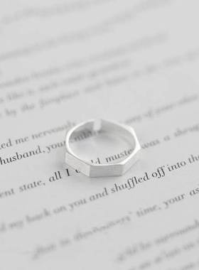 Personality Punk Vintage Silver Color Hexagon Rings Girls Op