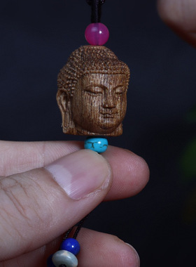 沉香立体佛祖天然保真雕件吊坠