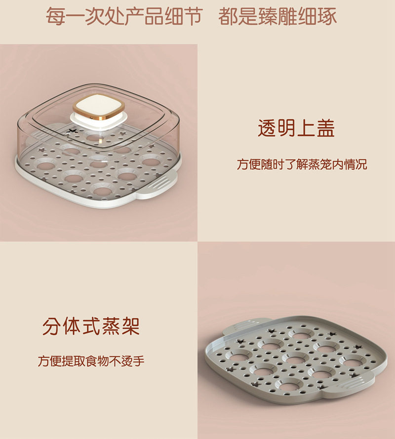 宿舍小功率电蒸锅多功能电蒸笼自动断电早餐机家用小型蒸汽锅200W,淘宝优惠券,粉丝福利购,淘宝优惠卷