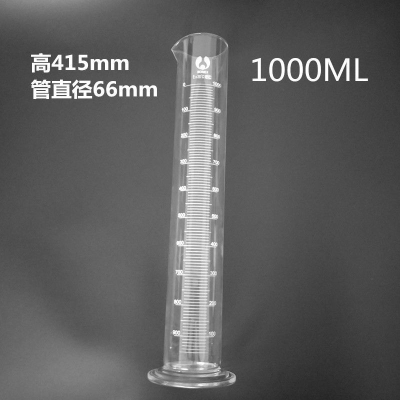 试验室刻度玻璃量筒透明杯100ml250ml500ml密度计用量杯1000毫升-图2