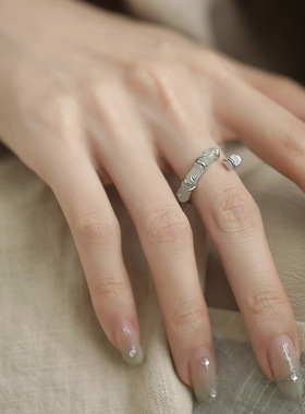 中国风小众设计竹节戒指女时尚个性简约百搭高级感气质开口食指戒