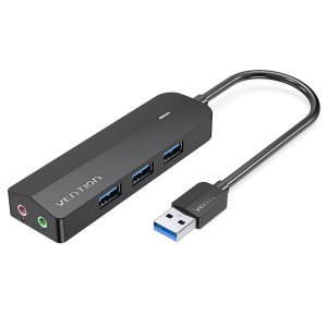 威迅USB3.0扩展器HUB转换拓展坞分线器外接多功能笔记本台电脑免驱3.5音频接头耳机孔麦克风音响箱带外置声卡