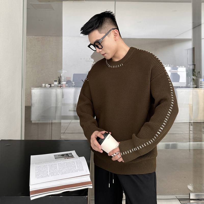 二十二号穿搭【韩版手工穿线】重磅加厚男士毛衣冬季针织衫毛线衣,淘宝优惠券,粉丝福利购,淘宝优惠卷