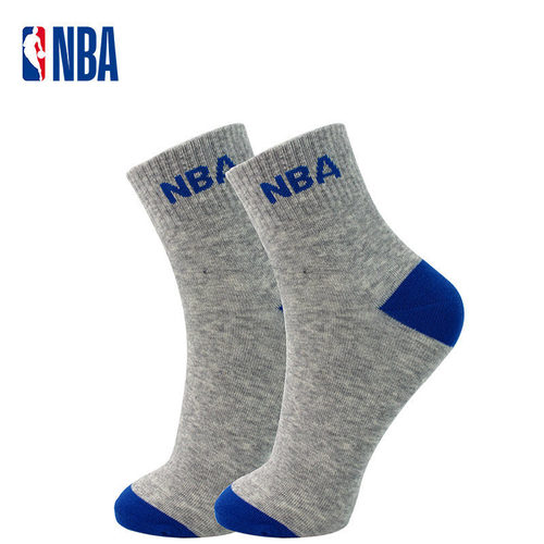NBA运动休闲男袜子中筒夏季吸汗透气抗菌消臭篮球跑步商务棉袜6双 - 图0