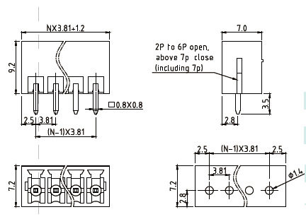 台湾恒翊 PCB 插拔式接线端子F83-5-3.81插座 - 图0