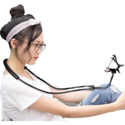 懒人手机支架手机架平板床头桌面通用看电视支撑架宿舍挂脖支架 - 图3