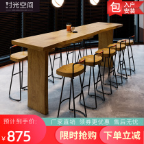 Bar Table Solid Wood Commercial Strip Table Modern Bar Table Close By Window Balcony Log Narrow Table Home High Foot Dining Table And Chairs