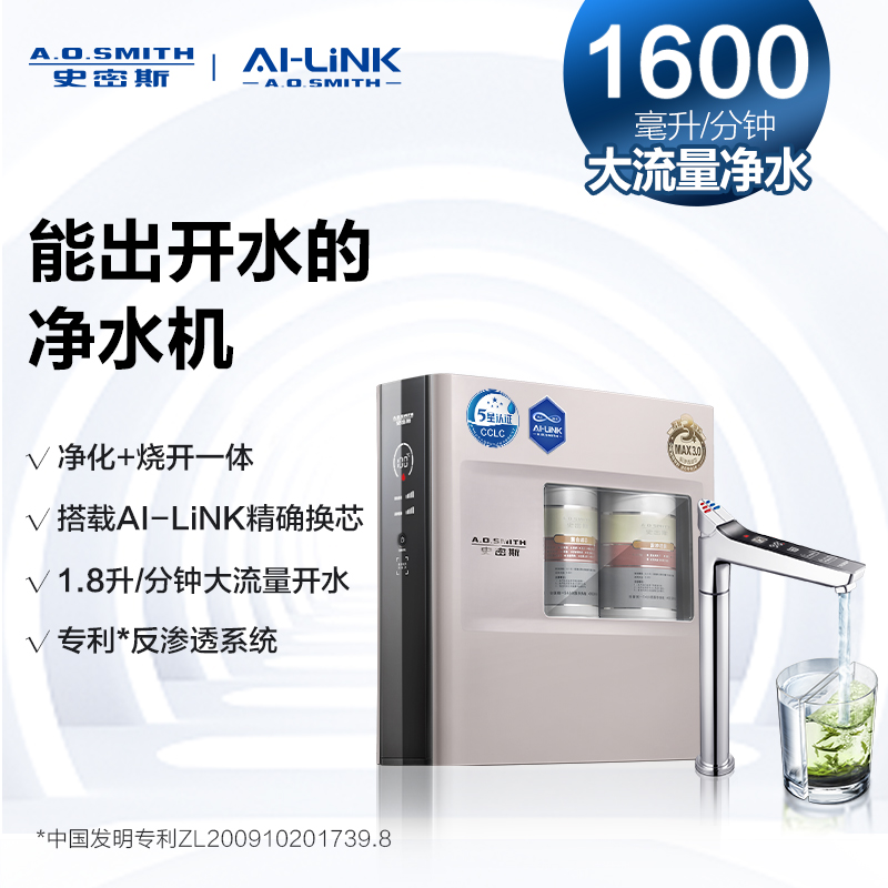 【门店在售】AO史密斯净水器家用直饮机净化加热DR1600FAi/HF2Ai-图0