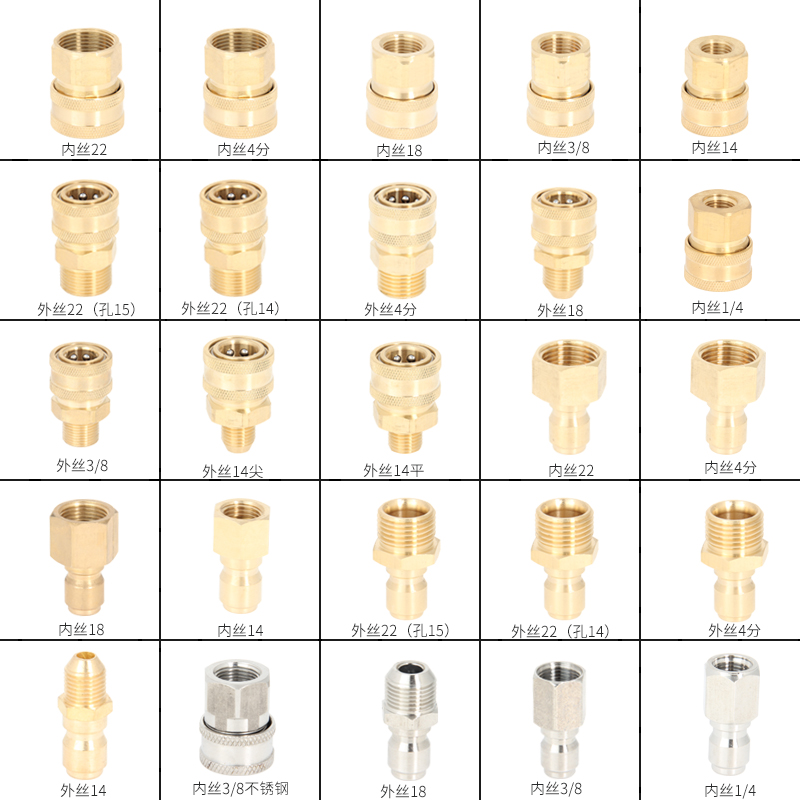 高压水管快速接头洗车机水枪出水管清洗机转换接头家用铜快接配件