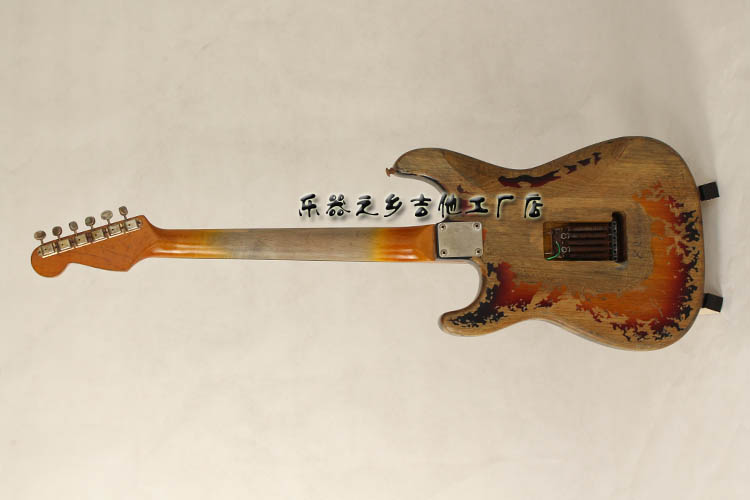 高档纯手工打造签名款式SRV电吉他ST电吉他复古做旧桤木韩产全金-图3